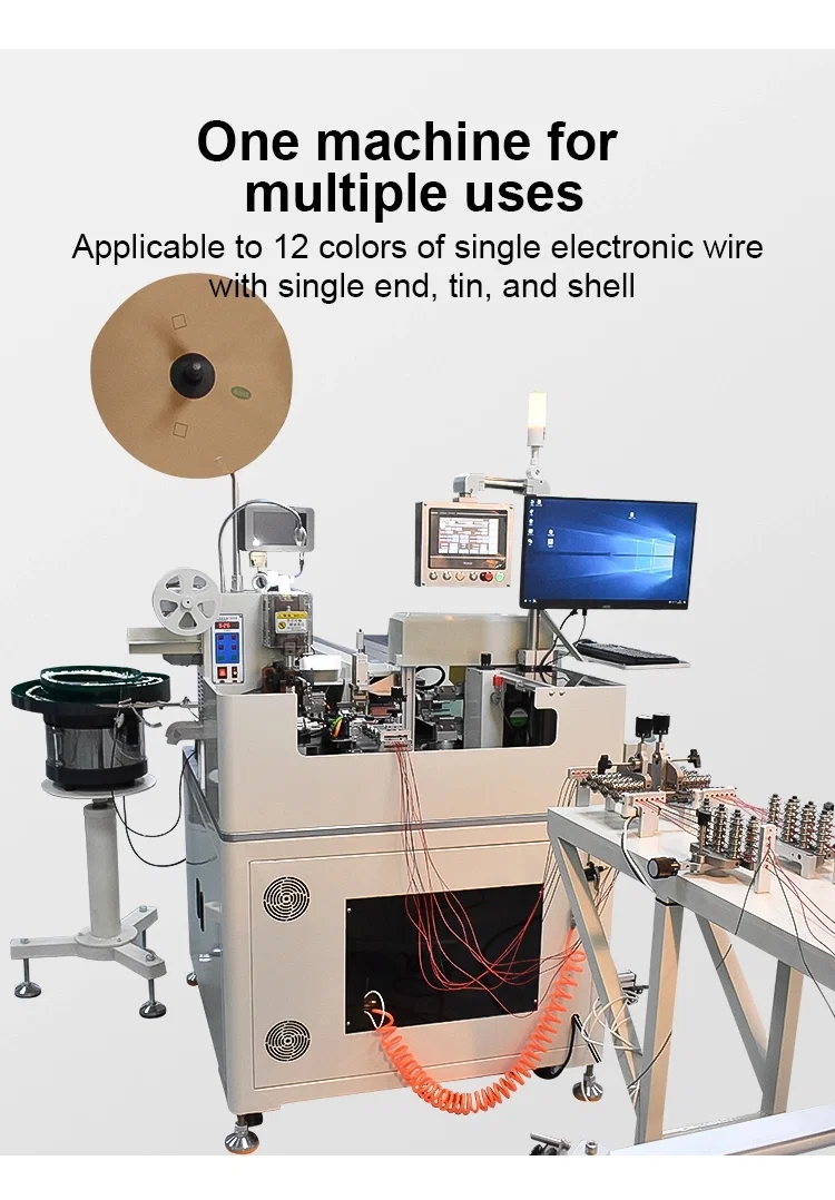 Mehrere Drähte durchdringen Kunststoffsteckergehäuse, Drahtabisolierposition Klemmencrimpmaschine zum Verzinnen, View Kunststoffschaleneinsetzmaschine 