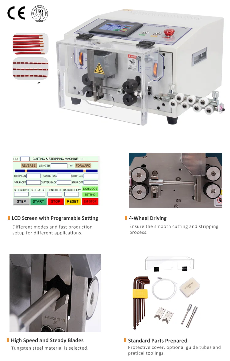  Abisoliermaschine mit Touchscreen-Steuerung für 0,1-8 mm2 WPM-JES, Drahtschneide- und Abisoliermaschine, automatische Drahtkabelschneide- und Abisoliermaschine, Abisoliermaschine 
